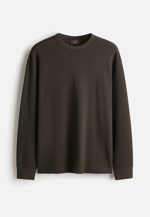 H&M - Waffled cotton pyjama top and bottoms - dark green