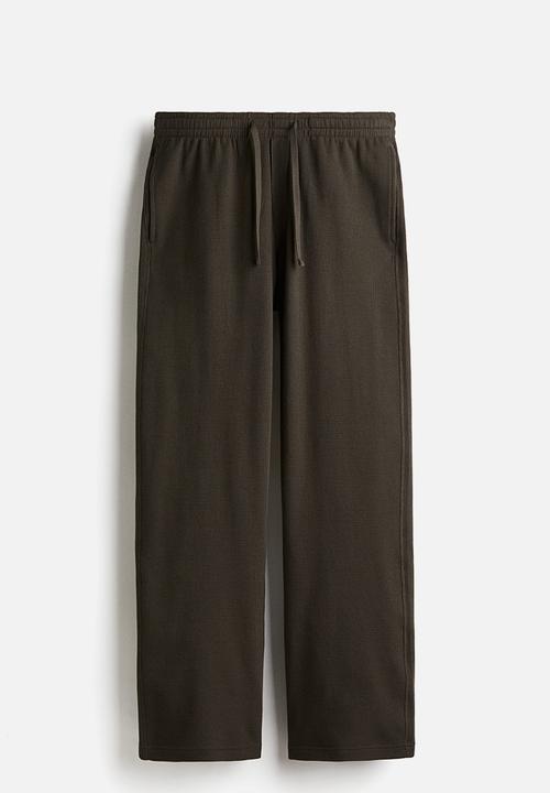 H&M - Waffled cotton pyjama top and bottoms - dark green