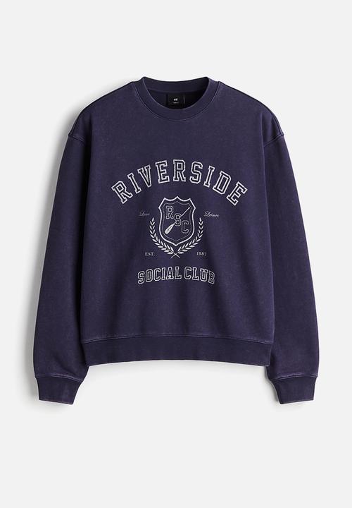 H&M - Loose fit printed sweatshirt - blue riverside