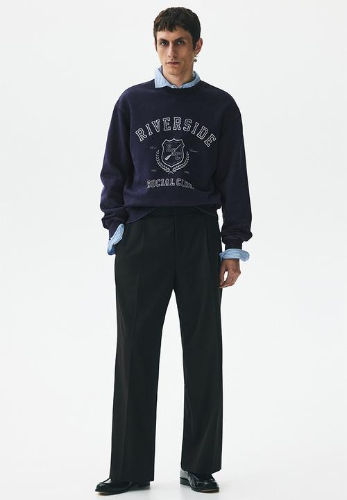 H&M - Loose fit printed sweatshirt - blue riverside