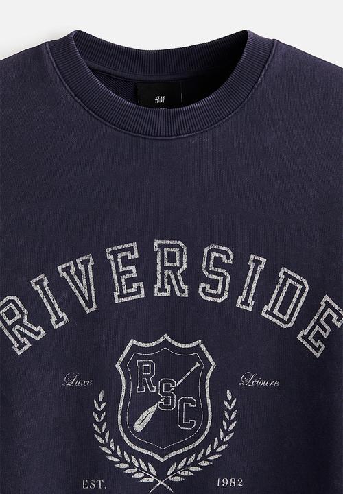 H&M - Loose fit printed sweatshirt - blue riverside