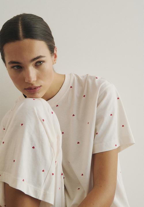 H&M - Cotton pyjamas - cream/heart