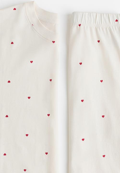 H&M - Cotton pyjamas - cream/heart