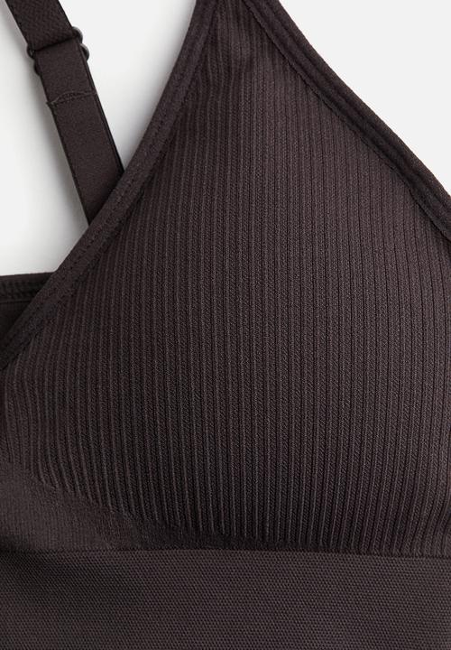 H&M - Seamless medium support sports bra with drymove™ - truffle grey