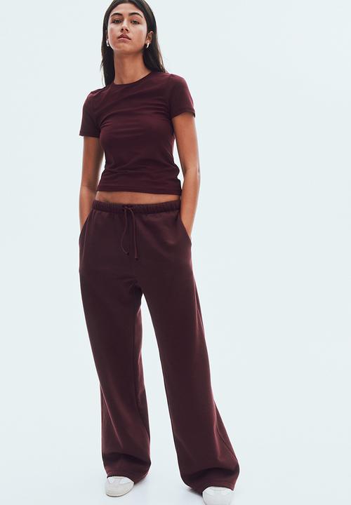 H&M - Wide joggers - burgundy