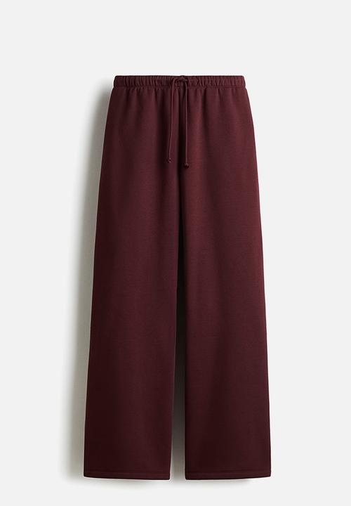 H&M - Wide joggers - burgundy