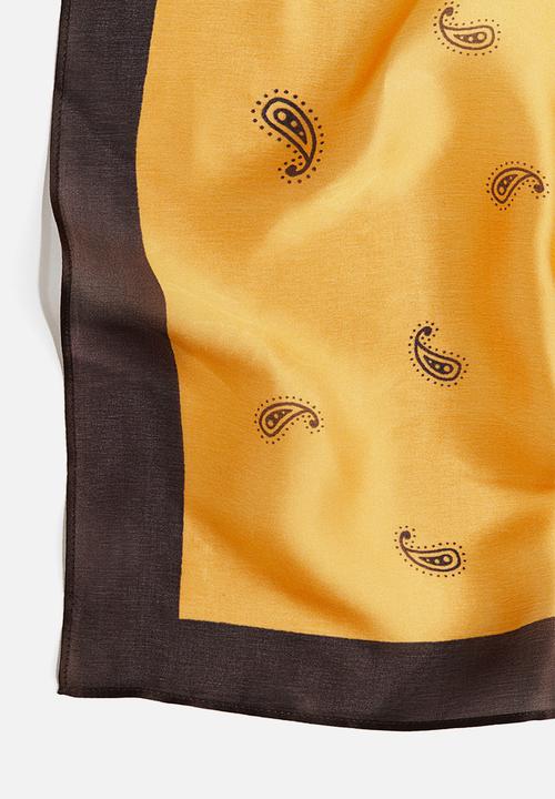 H&M - Patterned scarf - dark brown paisley pattern