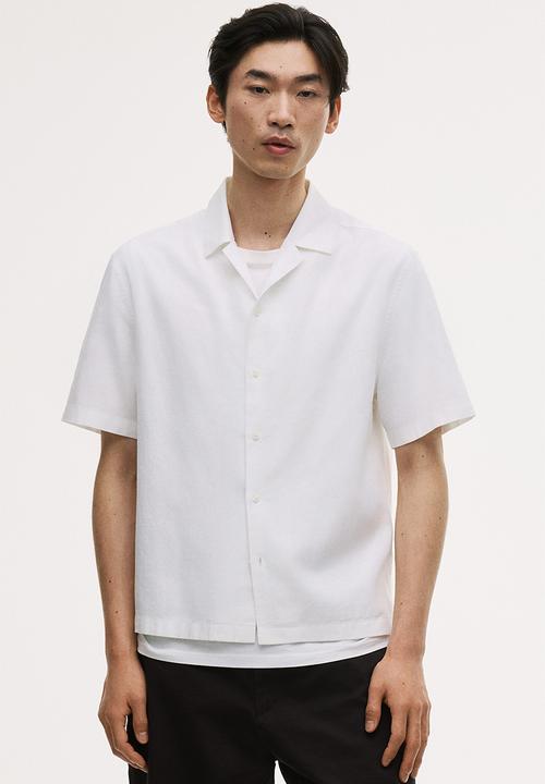 H&M - Regular fit linen-blend resort shirt - white