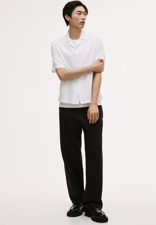 H&M - Regular fit linen-blend resort shirt - white