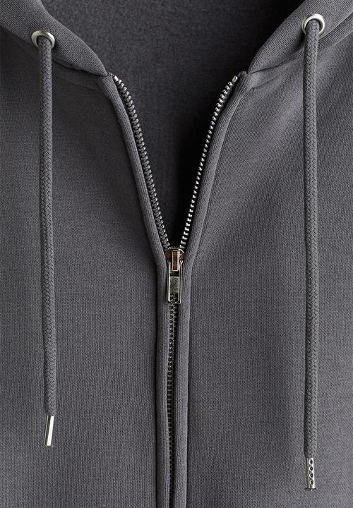 H&M - Loose  fit zip-through hoodie - dark grey