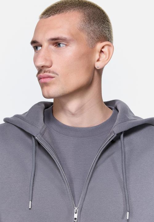 H&M - Loose  fit zip-through hoodie - dark grey