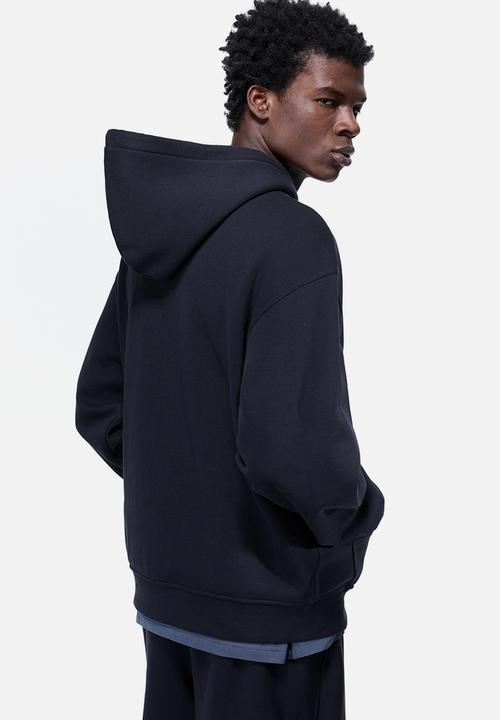 H&M - Loose  fit zip-through hoodie - dark blue 