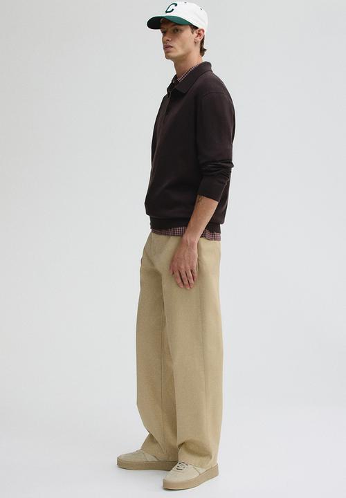 H&M - Relaxed fit cotton chinos - beige