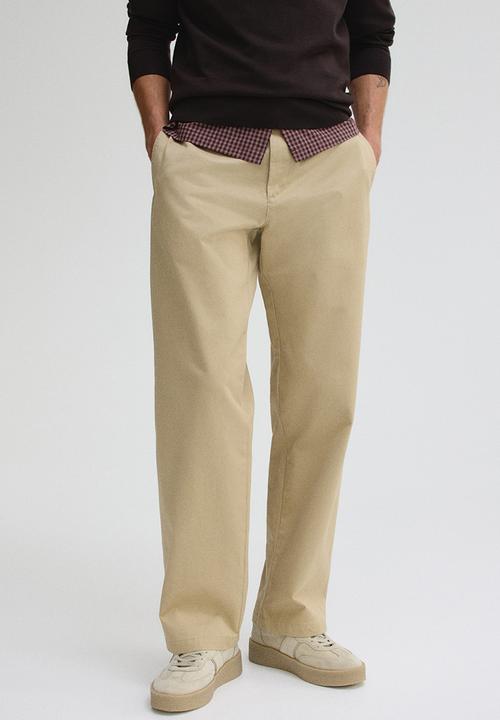 H&M - Relaxed fit cotton chinos - beige