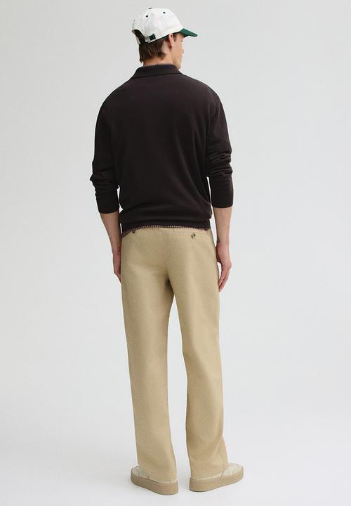 H&M - Relaxed fit cotton chinos - beige
