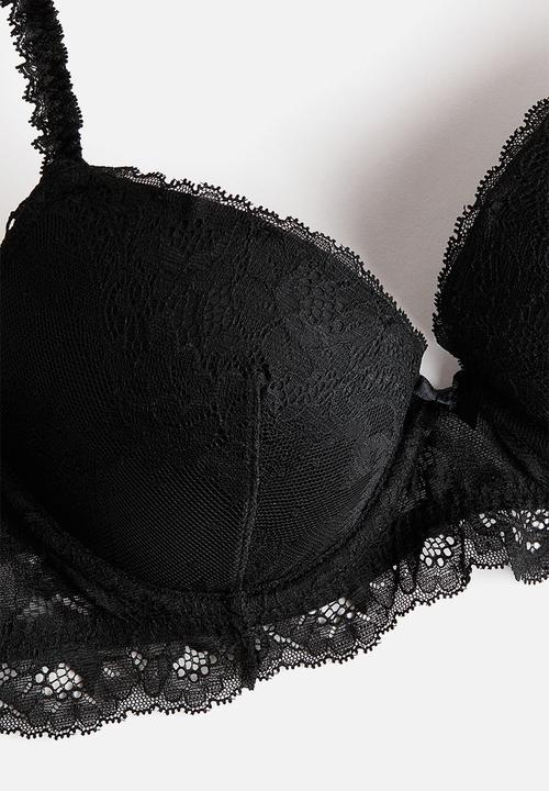 H&M - Lace push-up bra - black