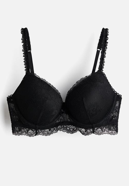 H&M - Lace push-up bra - black