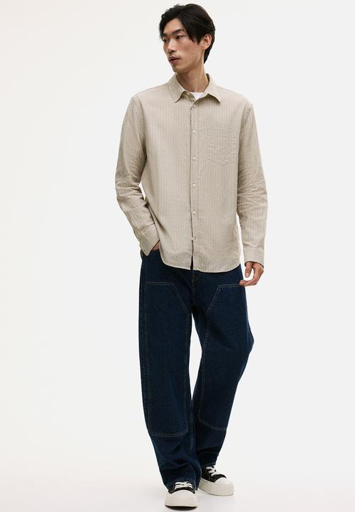 H&M - Regular fit linen-blend shirt - beige