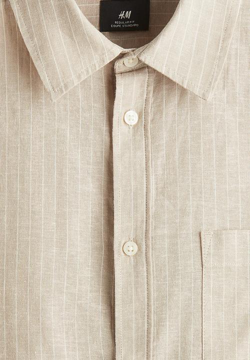 H&M - Regular fit linen-blend shirt - beige