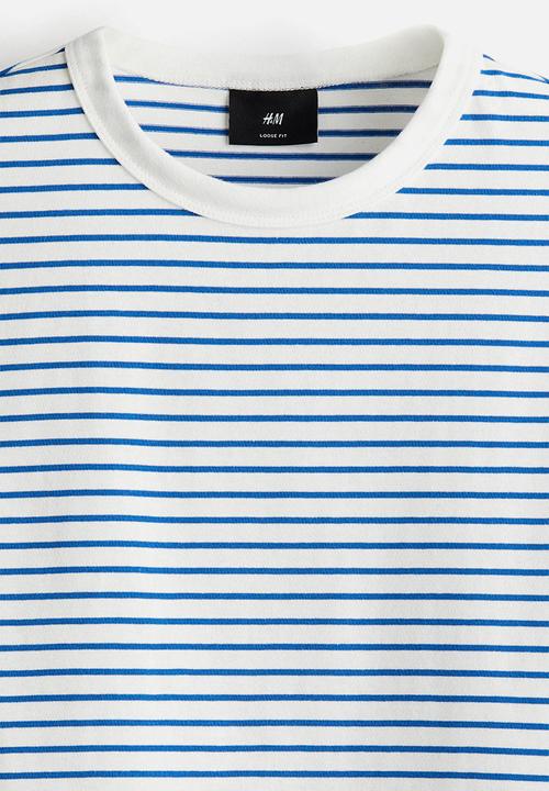 H&M - Loose fit t-shirt - blue striped
