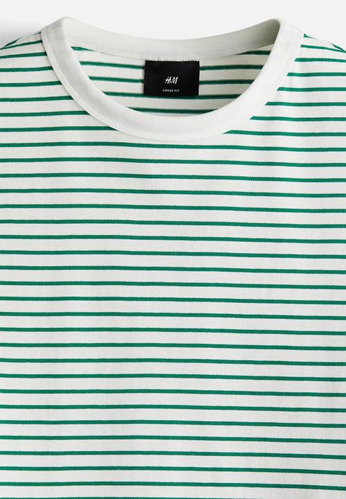 H&M - Loose fit t-shirt - green striped