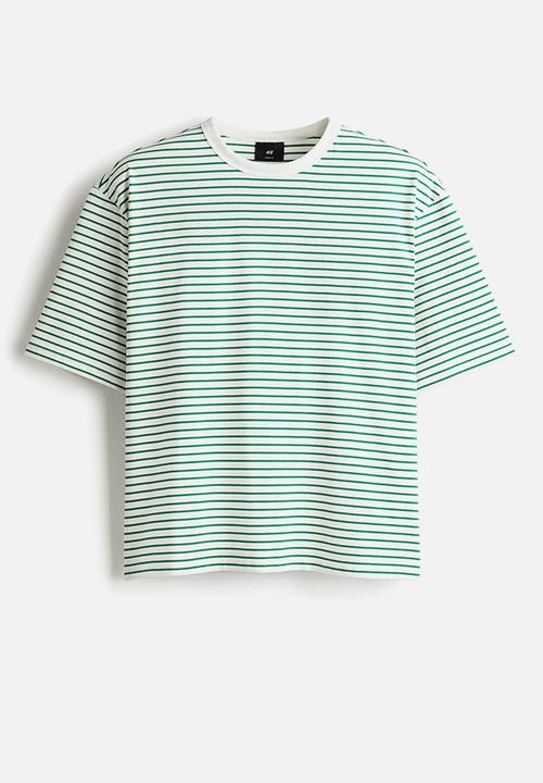 H&M - Loose fit t-shirt - green striped