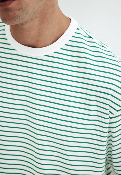 H&M - Loose fit t-shirt - green striped