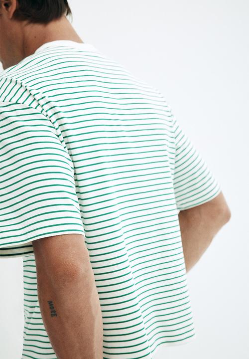 H&M - Loose fit t-shirt - green striped