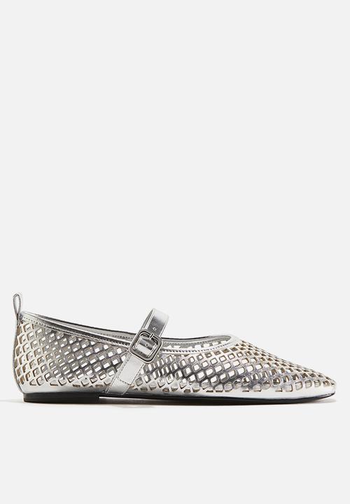 H&M - Perforated mary jane ballet pumps - silver-coloured