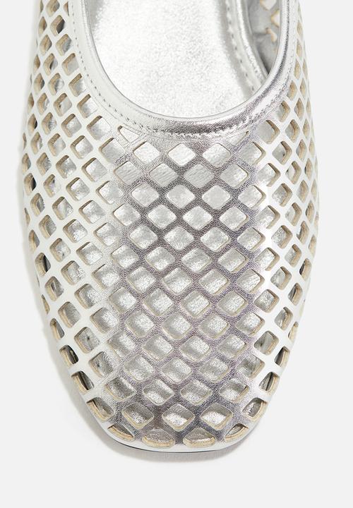 H&M - Perforated mary jane ballet pumps - silver-coloured