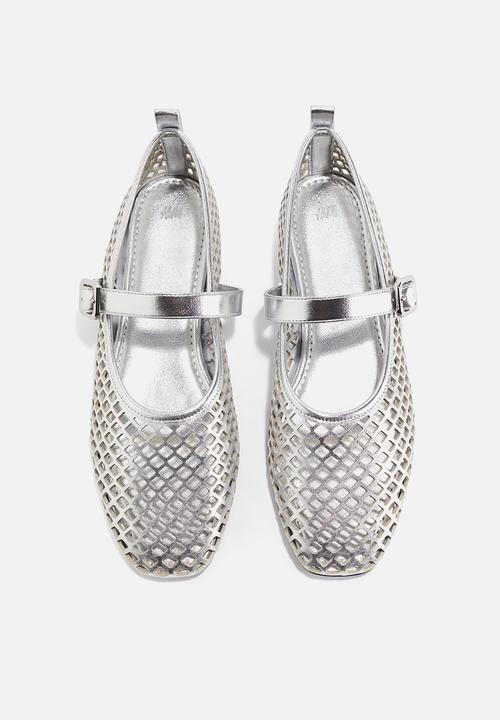 H&M - Perforated mary jane ballet pumps - silver-coloured