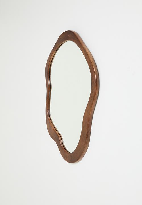 Sixth Floor - Wooden Oranic Shape Mirror - Natural 90x60