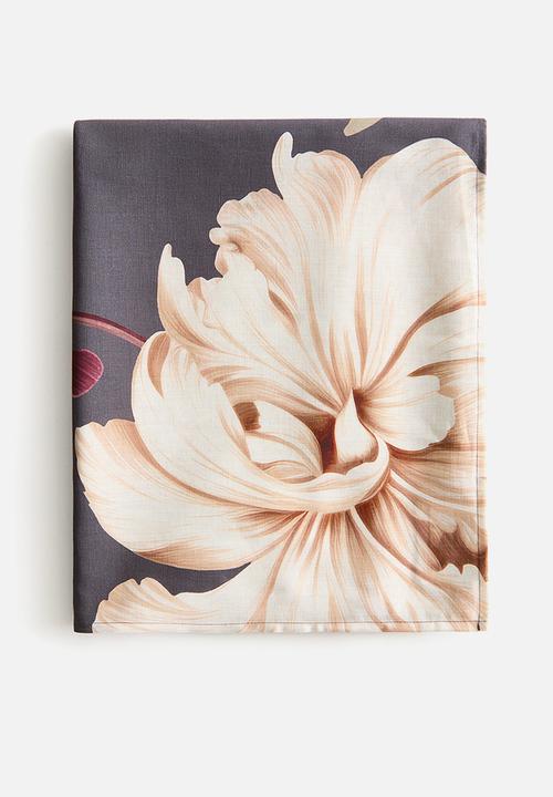 H&M - Patterned tablecloth - dark grey/floral 