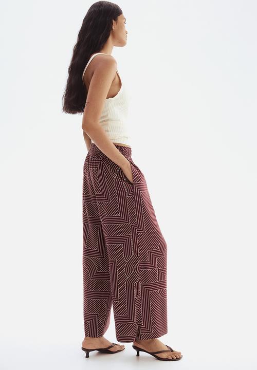 H&M - Viscose culottes - burgundy patterned