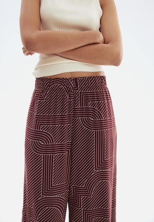 H&M - Viscose culottes - burgundy patterned