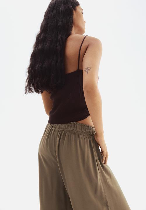 H&M - Viscose culottes - green & beige
