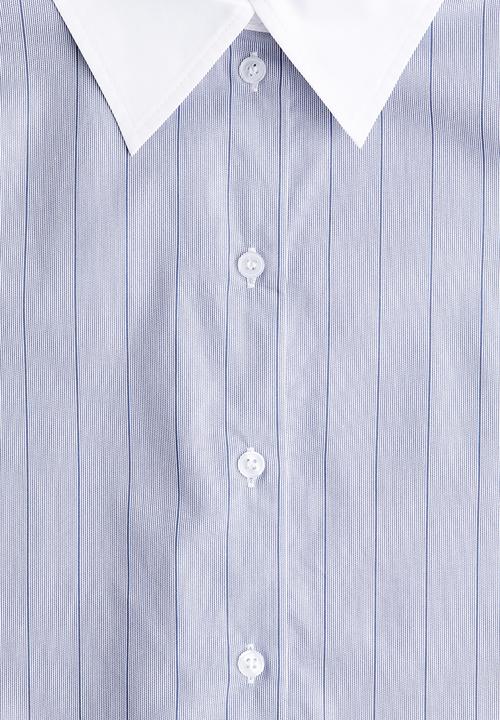 H&M - Poplin shirt - dusty blue striped