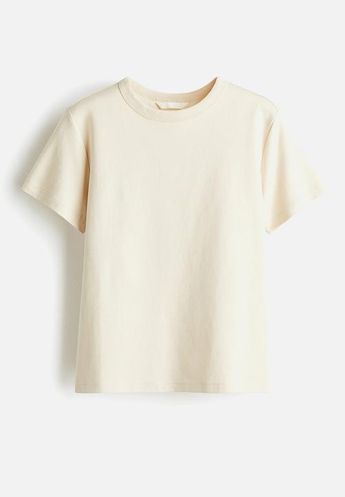 H&M - Cotton T-shirt - light beige