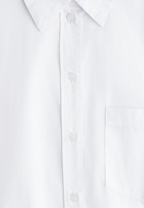 H&M - Oversized cotton poplin shirt - white