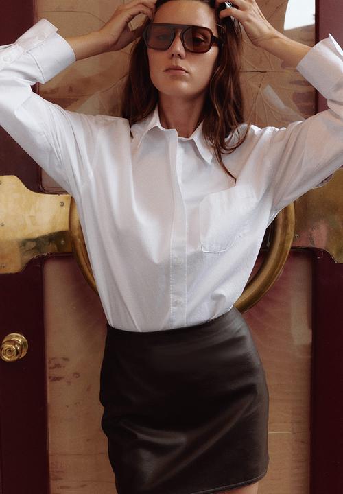 H&M - Oversized cotton poplin shirt - white