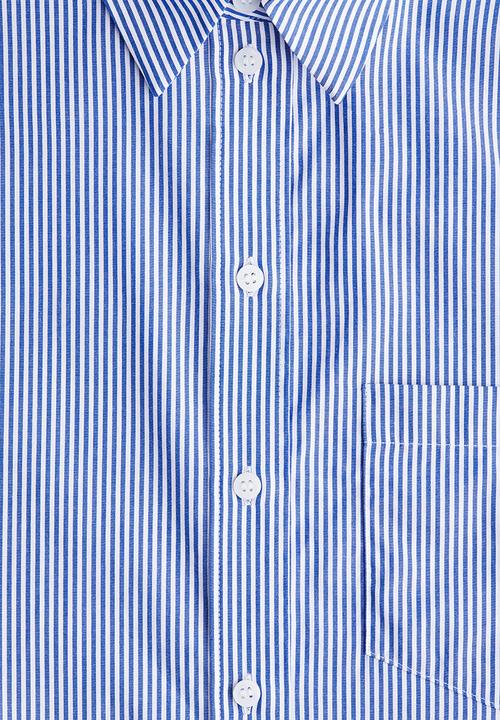 H&M - Oversized cotton poplin shirt - blue & white striped