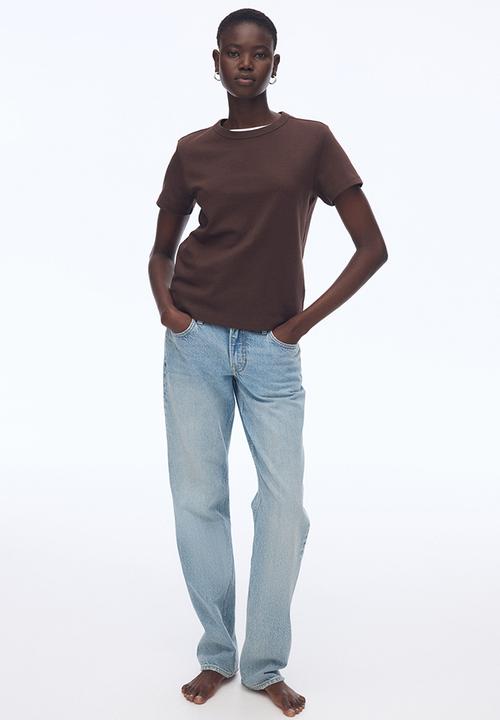 H&M - Cotton T-shirt - dark brown 
