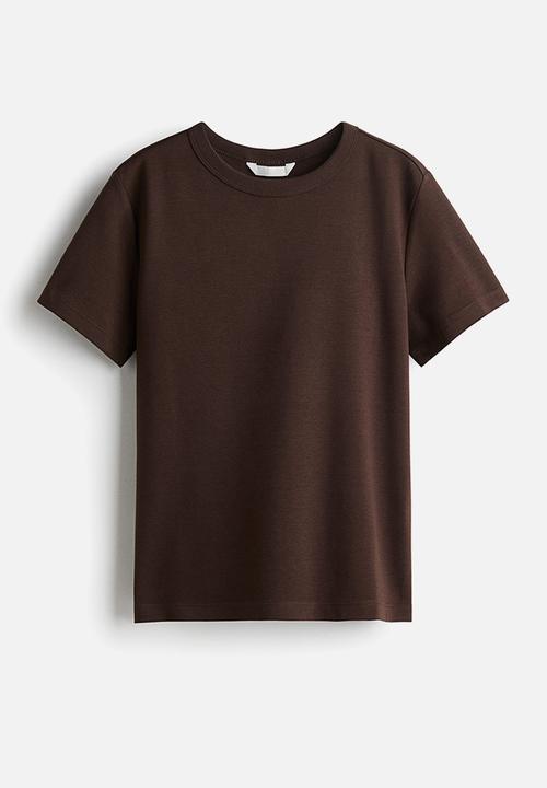 H&M - Cotton T-shirt - dark brown 
