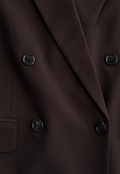 H&M - Double-breasted blazer - dark brown 