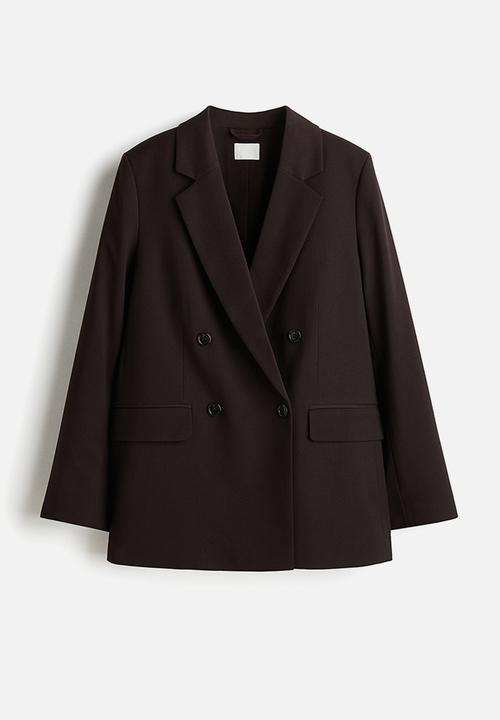 H&M - Double-breasted blazer - dark brown 