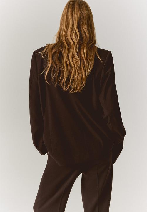 H&M - Double-breasted blazer - dark brown 