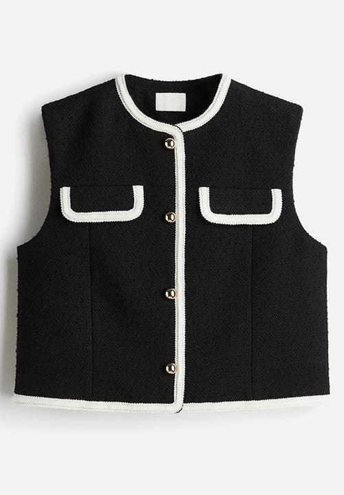 H&M - Bouclé waistcoat - black
