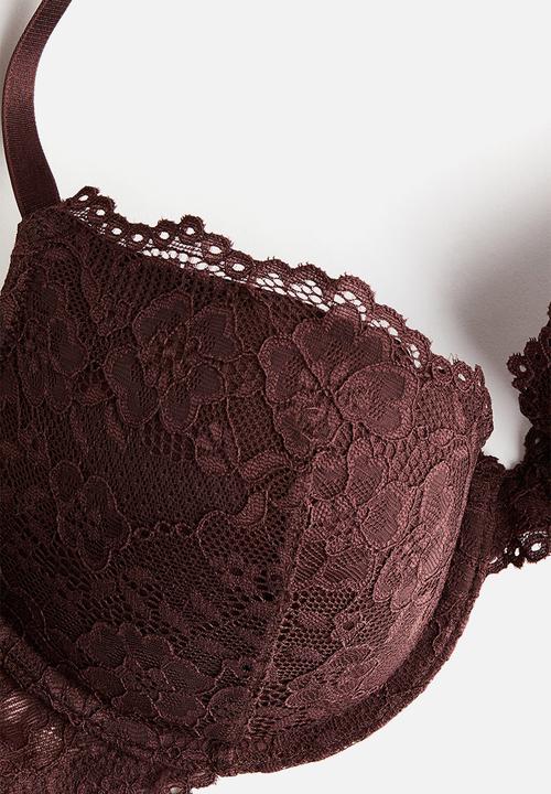 H&M - Lace push-up bra - brown