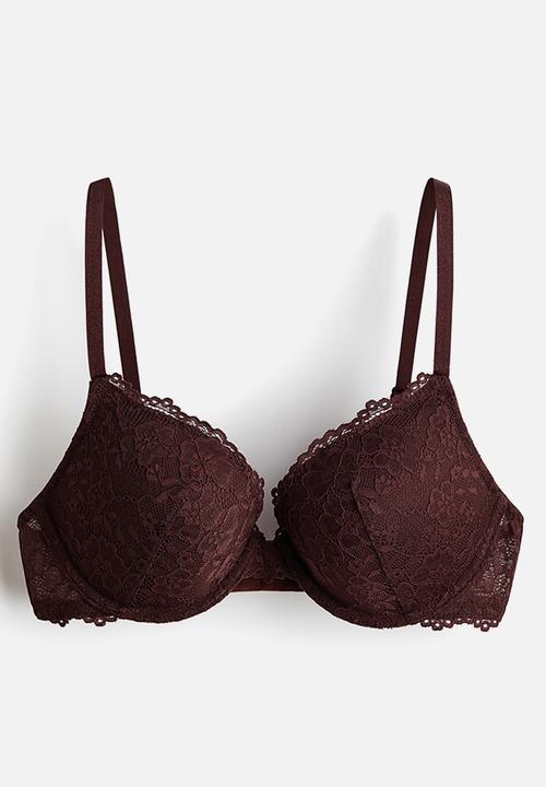 H&M - Lace push-up bra - brown