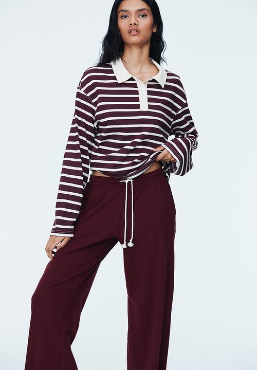 H&M - Wide joggers - burgundy